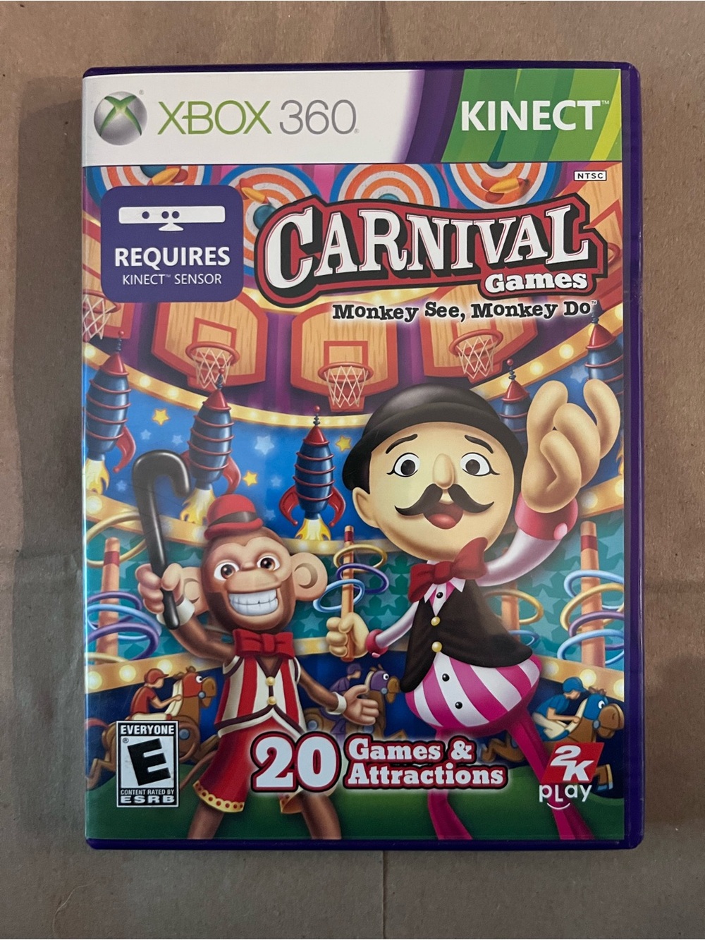 2K Play Carnival Games for Xbox 360 Kinect – Purple Case